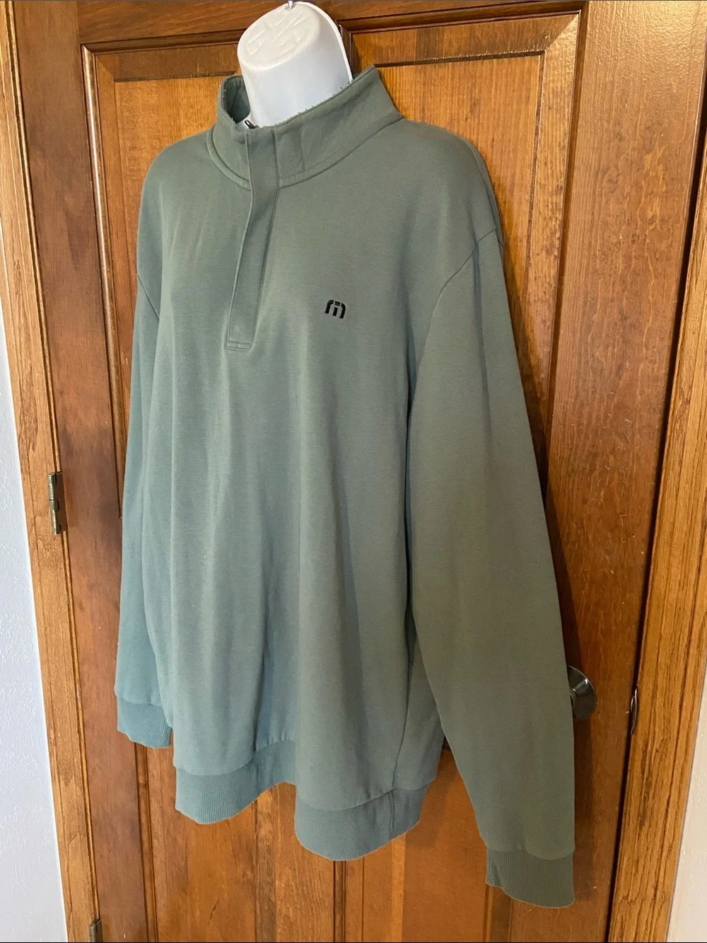 TravisMathew Cloud 2.0 Quarter Zip Pullover olive green Golf Casual Size X Large